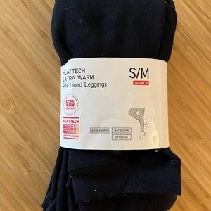 uniqlo heat tech extra warm pile lined black leggings (small/medium)